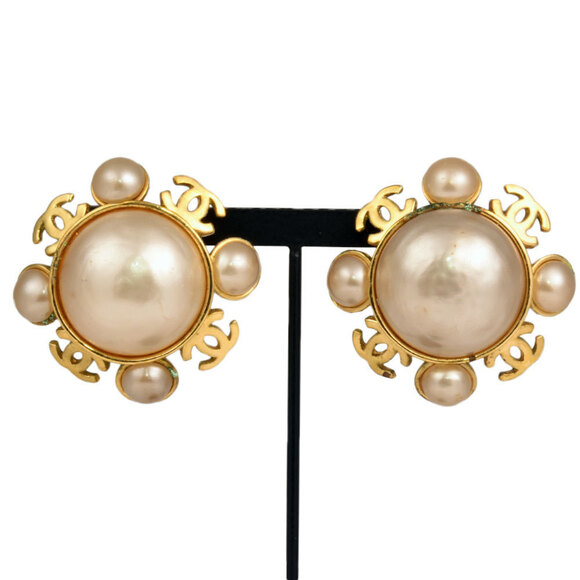 CHANEL Gold Coco Mark Earrings - Picture 1 of 6